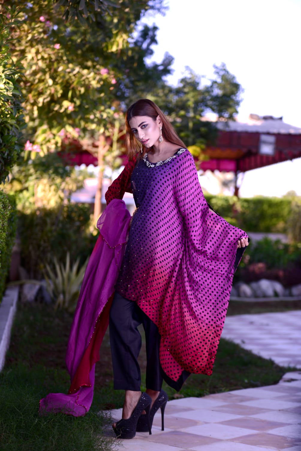 simple chiffon dresses pakistani